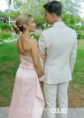 Melissa | Mermaid Ruched Light Pink Satin Long Formal Dress Near Me - Price #price_variant_lowest# - Light Pink - PromDressClub